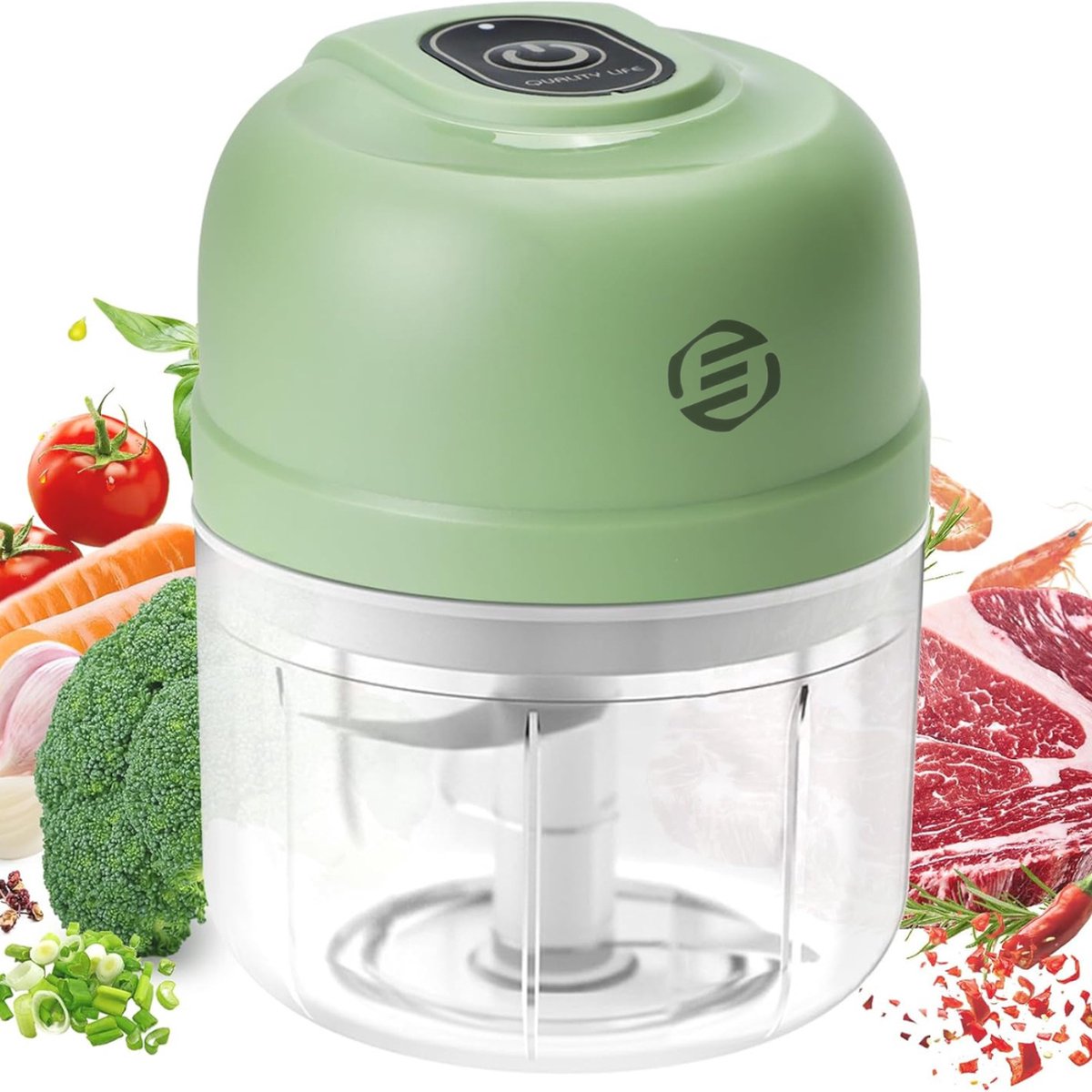 Equivera Hakmolen - Food Processor - Food Chopper - Groentesnijder - Hakmolens - Groente Chopper - Keukensnijder - Etensnijder - Keuken Accessoires