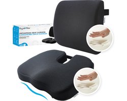 Good4You Orthopedisch Zitkussen & Ergonomisch Rugkussen voor Auto- en Bureaustoel - Wigkussen - Rugsteun - Lendekussen - Rugpijn