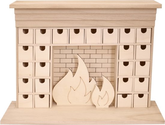 Artemio Adventskalender open haard 46,5x33x14,5 cm