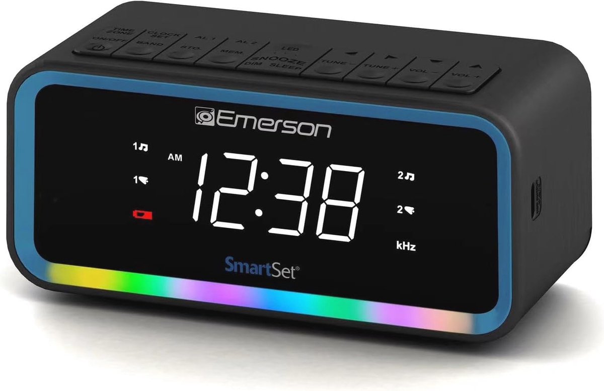 Slimme AM/FM Wekkerradio met Led-Display en USB-C Opladen