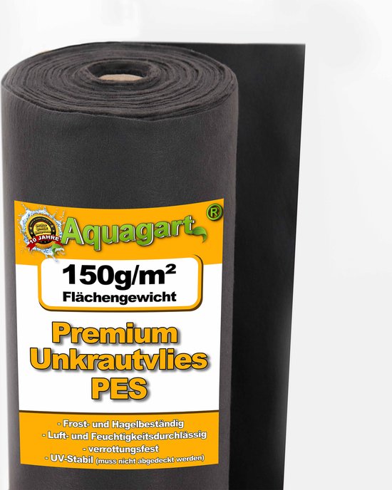 ecosoul Onkruiddoek, 150 g, 2 m breed, onkruidverdelger, tuinvliezen, onkruiddoek, onkruidbeschermingsdoek, testwinnaar Polprotex schorsmulch, onkruid, vlies, grinddoek, onkruidblokkering, lengte: 4 m