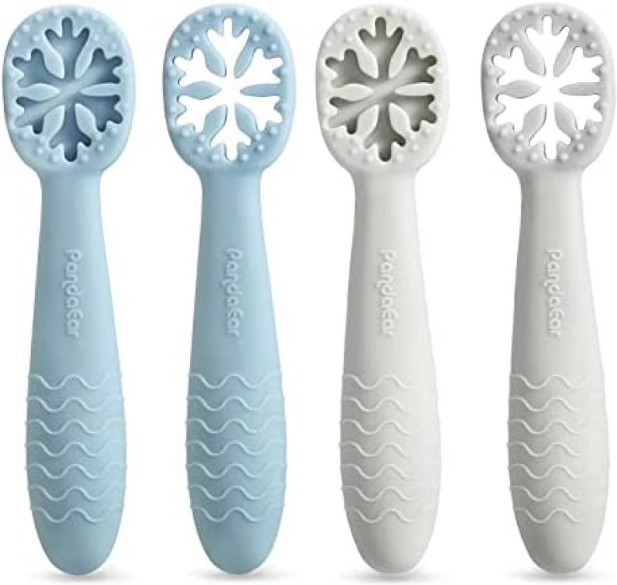 Goedkoopste Babylepelset, 4 stuks, BPA-vrij, siliconen, eetlepel, voederlepel, zelftoevoer, gebruiksvoorwerpen, zacht, flexibel, kinderen en peuters van 6 maanden