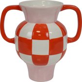Housevitamin Vaas-Jug Keramiek Oranje/Roze 22x14,5x22,5cm - Uniek Design - Trendy Home Decor - Limited Edition.