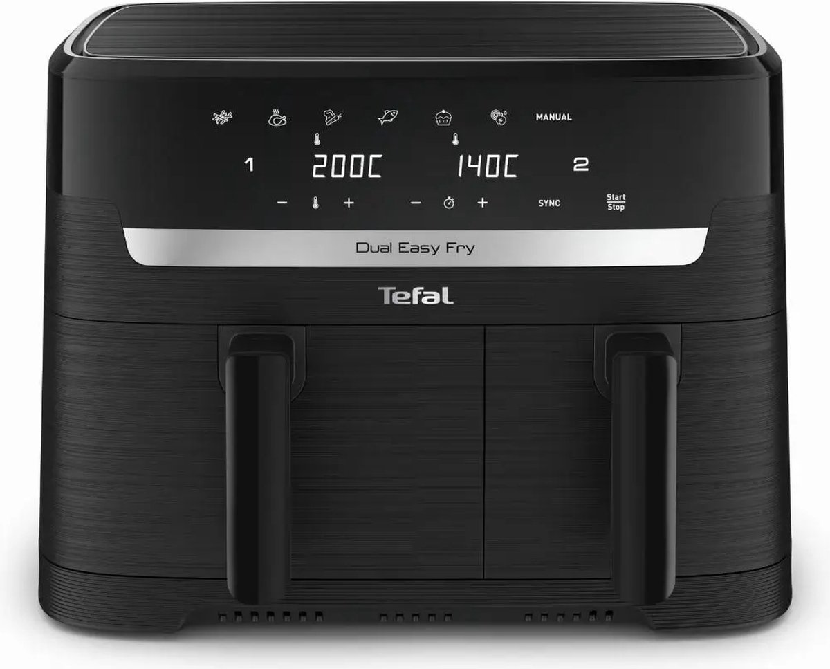 Tefal EY901N10 Dual Easy Fry Essential - Airfryer - 2700W - 8,3L - Zwart