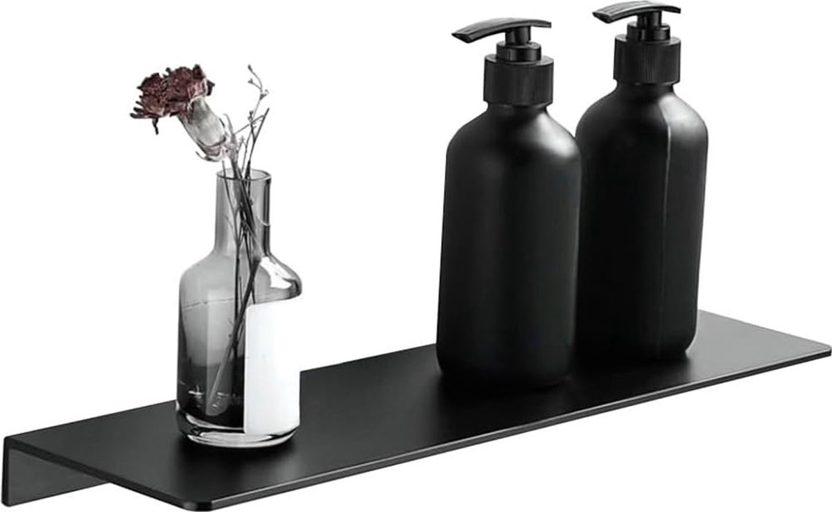 Goodivery ® Stijlvolle Zelfklevende Doucheplank voor Badkamer en Keuken, 30 cm, Aluminium, Zwart