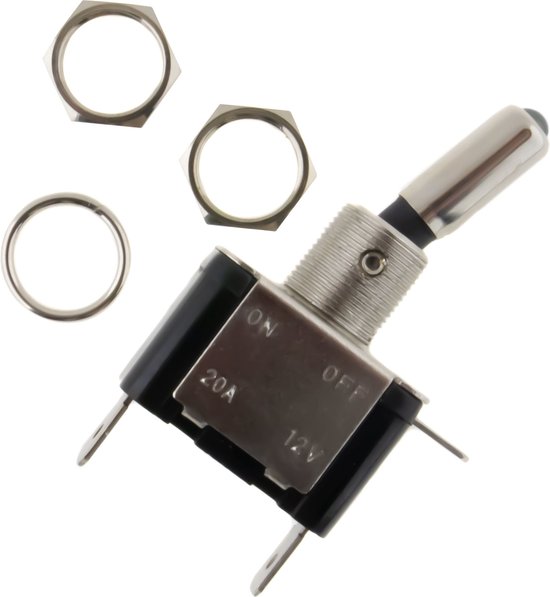 Tuimelschakelaar, 5-delige pinnen 2-pins 2 positietype Kortstondige tuimelschakelaar 15A 250V AAN/UIT, tuimelschakelaar 12 mm, zelfresetknopschakelaar, schudschakelaar Knopschakelaar