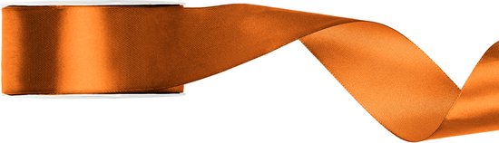 Satijn lint 38mm breed warm oranje, rol 25 meter - hobbylint - sierlint - cadeaulint - satin ribbon