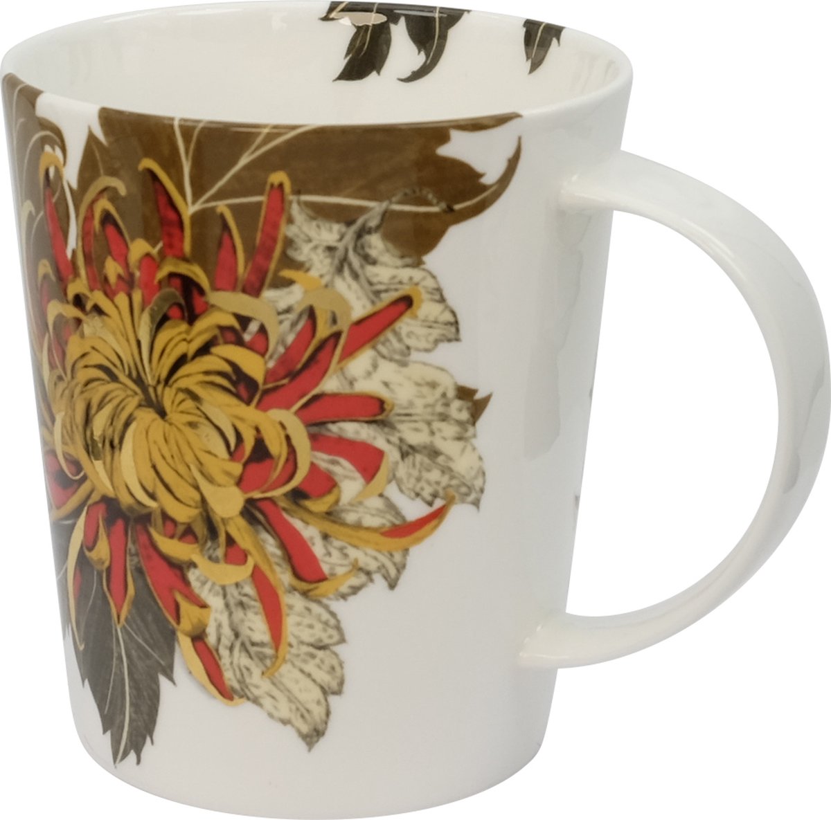 Eigenart Cupti "Kiku" Mok 500ml - Bloemen - porseleinen theemok - lichtgewicht porselein