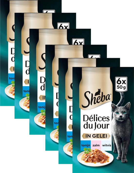 Sheba Kattenvoer - Delices du Jour - Zalm & Tonijn in gelei - 36x50g