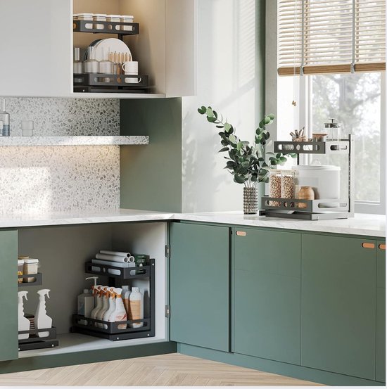 Onder de gootsteen organizer 2-laags uitschuifbare schuifplank onder kast opslag uittrekbare kast organizer multifunctionele onder de gootsteen plank organizer 37,4 * 26,5 * 44cm (wit)-2pc Onder de gootsteen organizer 2-laags uitschuifbare schuifplank onder kast opslag uittrekbare kast organizer multifunctionele onder de gootsteen plank organizer 37,4 * 26,5 * 44cm (wit)-2pc