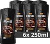 AXE 3-in-1 Douchegel - Dark Temptation - 6 x 250 ml - Voordeelverpakking