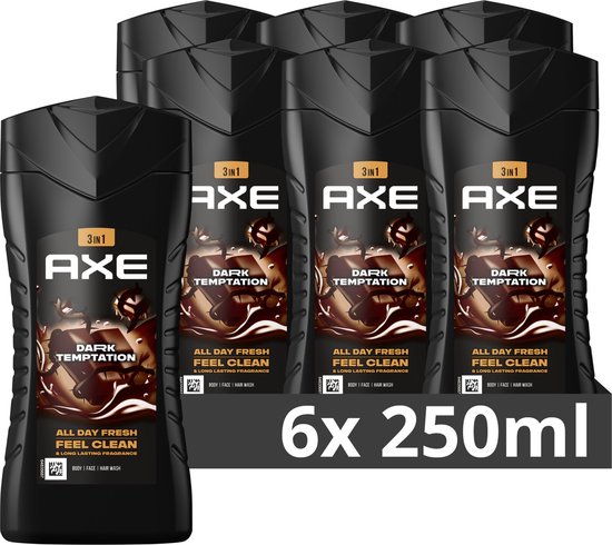 AXE 3-in-1 Douchegel - Dark Temptation - 6 x 250 ml - Voordeelverpakking