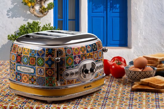 Ariete Positano 0156/OP - Italiaans design broodrooster - 4 sleuven