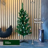 Elegant Evergreen - Artificial Kunstkerstboom - PVC - 90cm - 150 takken - inclusief set kerstballen- Snelle Montage.