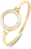 LOCKits X980101744 - Bracelet en acier avec zircone - pour pièce de 20-2 mm - Ø 62 mm - doré