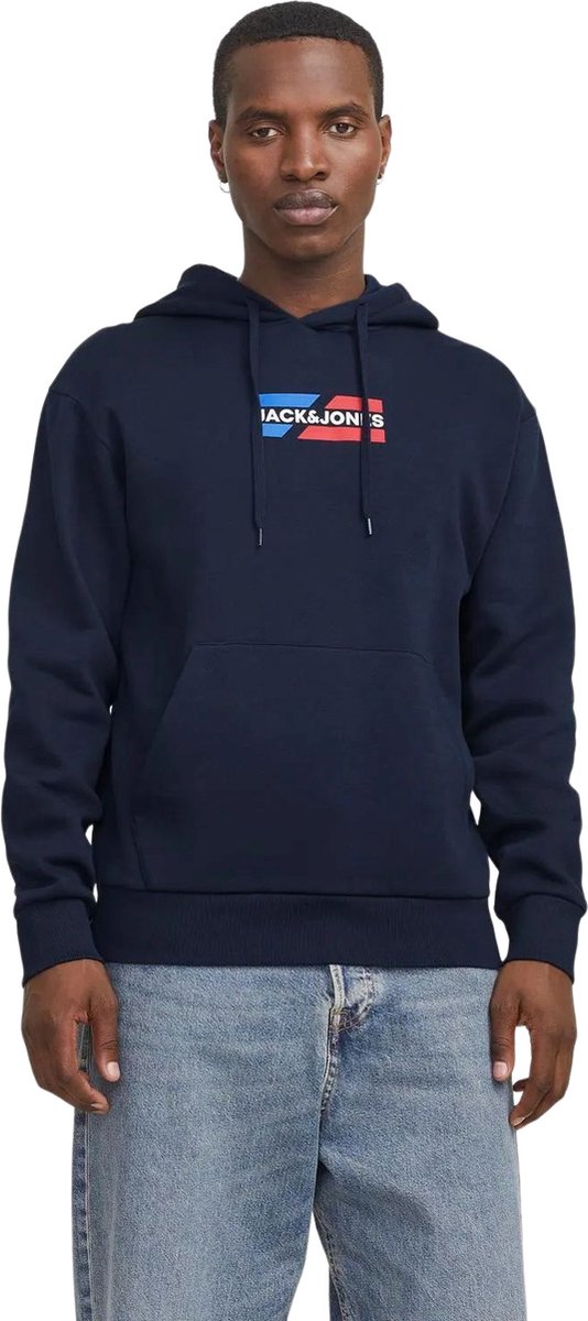 JACK&JONES JJECORP GRAPHIC SWEAT HOOD NOOS Heren Trui - Sky Captain 01