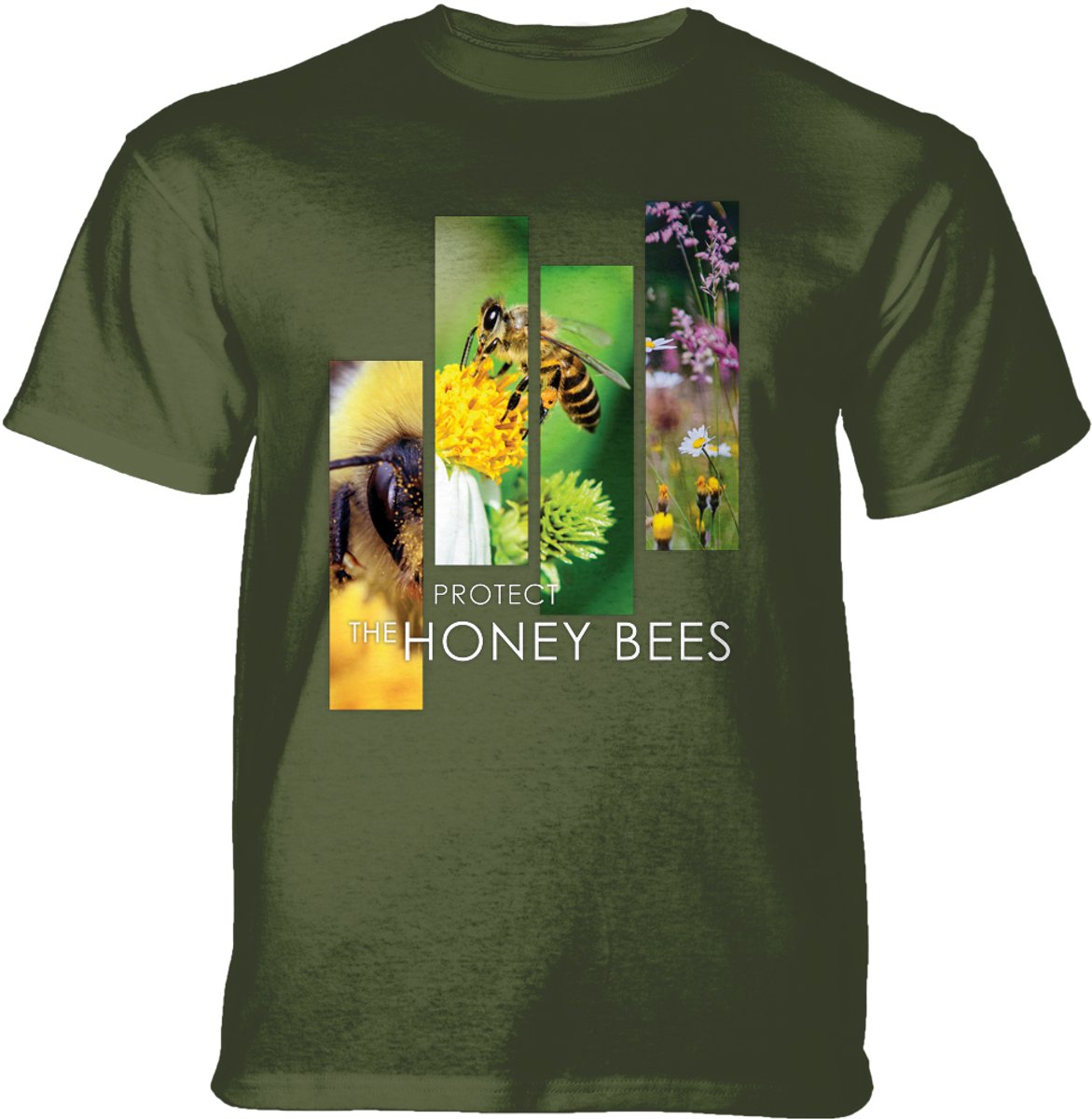 T-shirt Protect Bee Split Portrait Green S