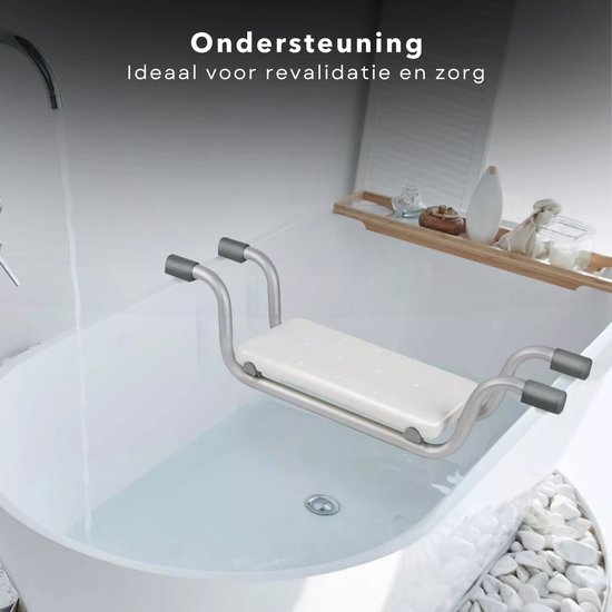 Badstoel voor Senioren - Badstoeltje - Stoel voor in Bad - Badzitje Volwassenen - Anti-Slip Revalidatie - Metaal & Kunststof - Inclusief EBOOK — afbeelding 3