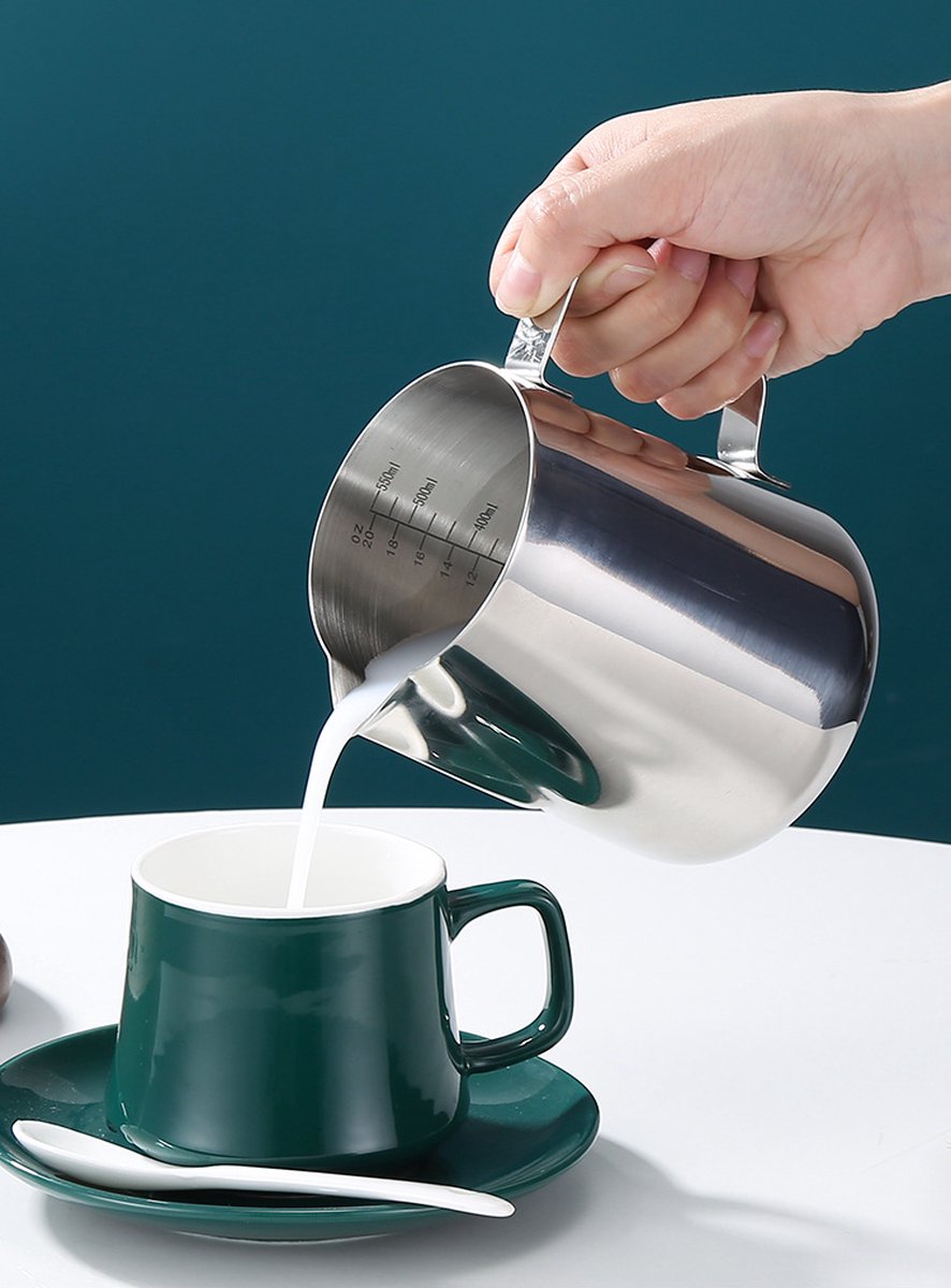 Pichet à Lait Inox 350ml Pour Café - Accessoire Barista Pour Latte Art Et Cappuccino