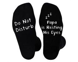 JAXY - Grappige Antislip Sokken Met Tekst - Funny Socks Dames en Heren - Origineel Cadeau voor Volwassene - Papa Is Resting His Eyes