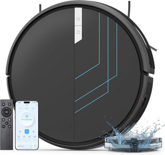White-Label® Dweilrobot - Dweilsysteem - Vloerreiniger - Met App - Zwart