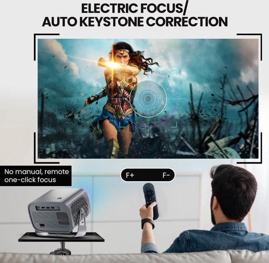 ULTIMEA Smart Beamer Met Android TV 11.0 En Netflix, Home Theater Projector Met Obstakelvermijding Dolby Audio Projector Blauw