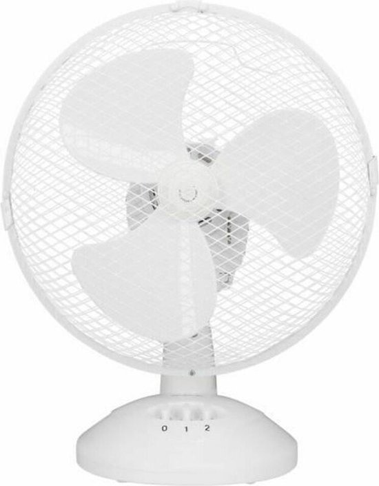 Ventilator Oceanic wit 40W 23 cm diameter 48 dB stille tafelventilator met 160 cm kabel