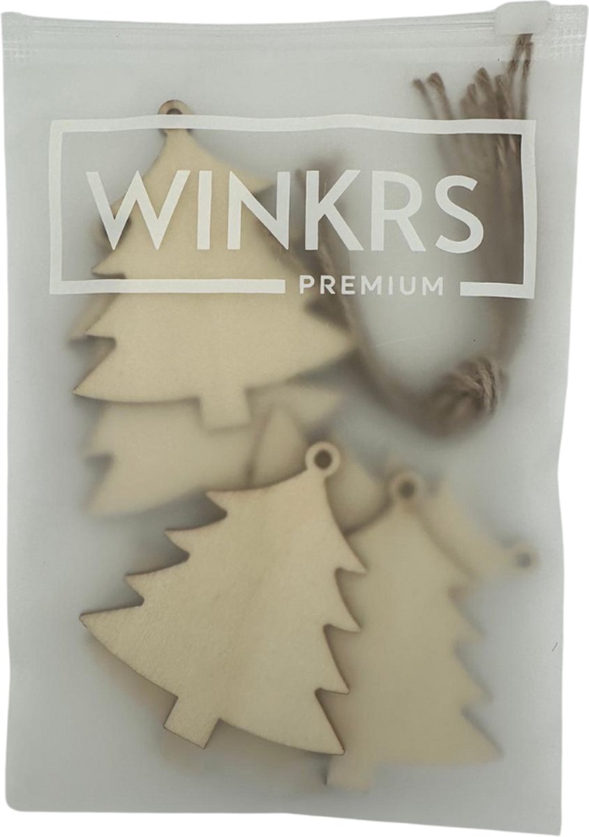 Kersthangers Set - 50 stuks - Houten Hangers voor Kerstboom - Doe-het