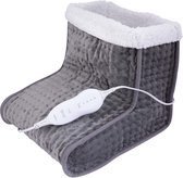 Tiqvi - Elektrisch Voetenwarmer 28x30x35cm - Grijs - Wasbare Binnenhoes - 6 Warmtestanden - Oververhittingsbeveiliging