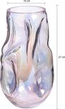 Vase en verre avec des bosses et un effet nacré, 27 cm de haut.