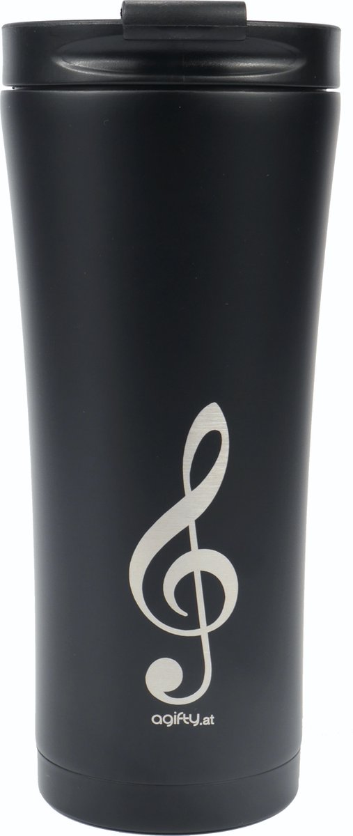 Phoenix Music Gifts - Coffee-to-go Thermosbeker - Vioolsleutel design - 0,5L inhoud