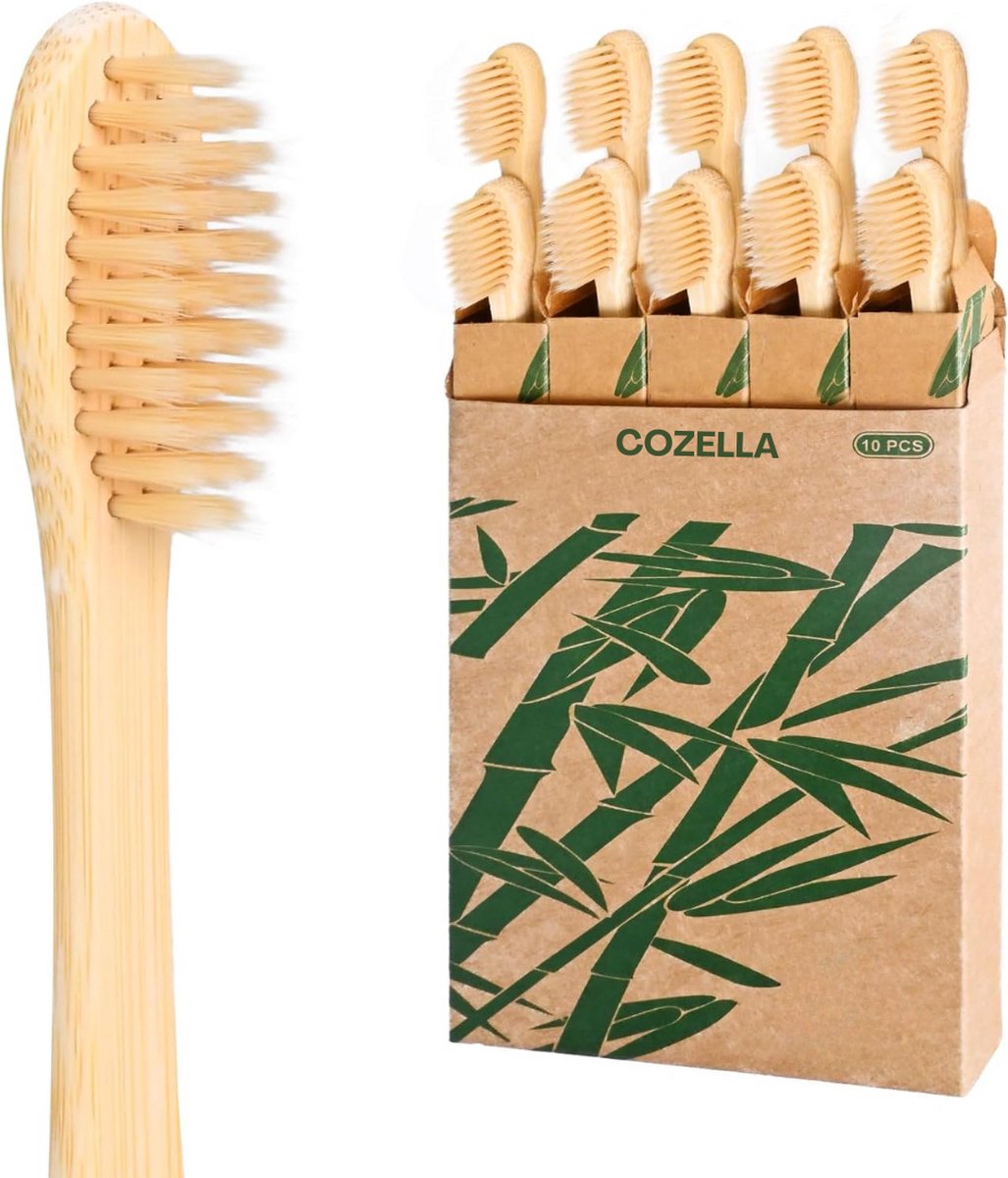 Goedkoopste Cozella® | Duurzame Bamboe Tandenborstel Set - Milieuvriendelijk - 10X Tandenborstels