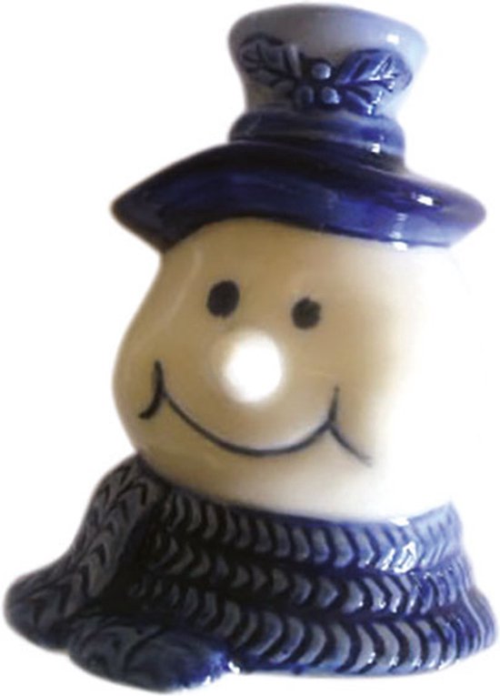 Sneeuwpop met sjaal delfts blauw