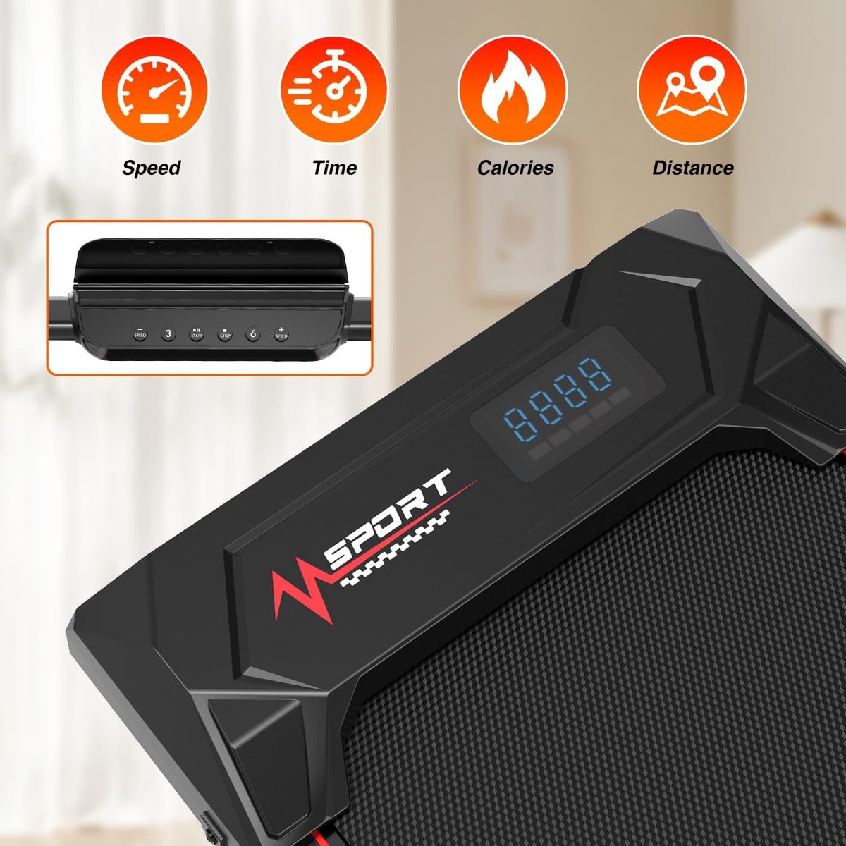 Afbeelding 3 van LIKESPORTING LS6 loopband-inklapbaar-met 6% helling- Opvouwbare loopband 1400W Voor Draagbare loopmachine- Compact loopband voor thuis of op kantoor