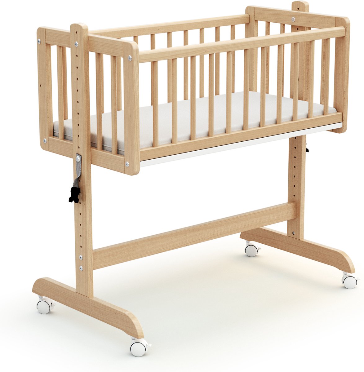 AT4 - Omvormbaar wiegje voor co-sleeping NINO in hout Beuken Gelakt 40 x 80 cm
