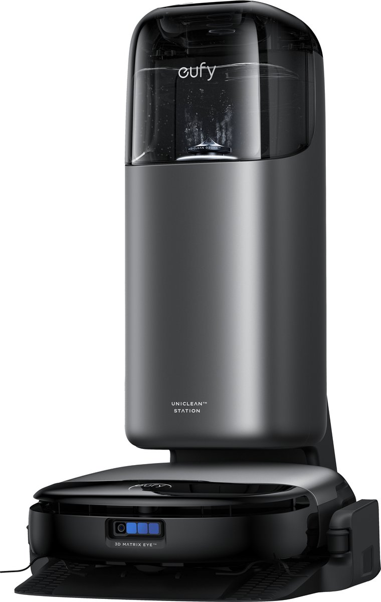 Afbeelding 2 van eufy Clean S1 Pro Robotstofzuiger All-in-One Station met dweilfunctie - Robot Vacuum - 8.000 Pa Zuigkracht, Slimme Obstakelvermijding, Multi-Level Mapping, Automatische dweilterugtrekking, Perfect voor dierenharen
