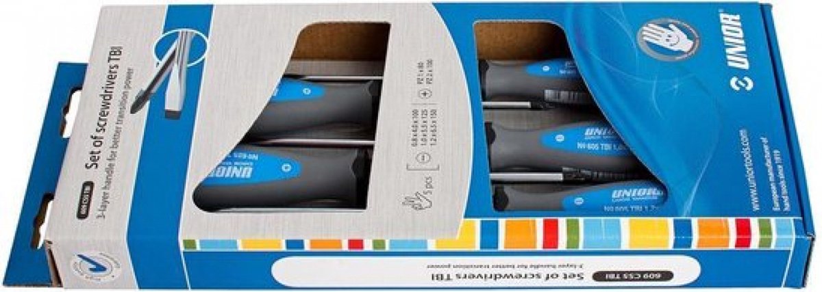 UNIOR - SET SCHROEVENDRAAIER - SL 4.0 -5.5 - 6.5 - PZ 1 - 2 / 5 PCS