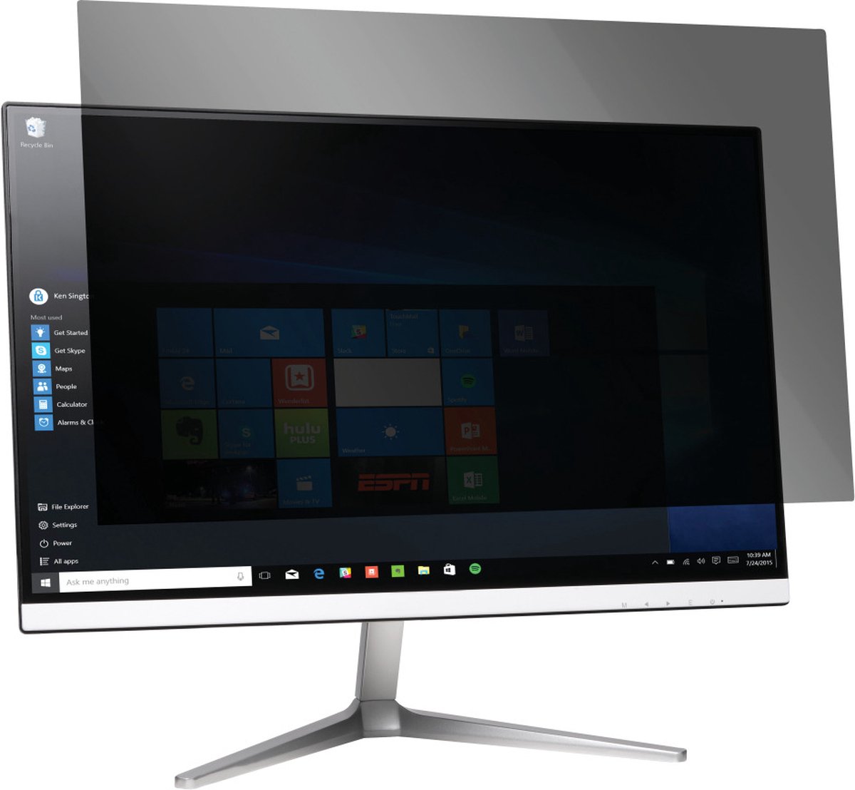 Kensington Privacyfilter - Verwijderbaar - 24" Monitor - 16:9 - Zwart