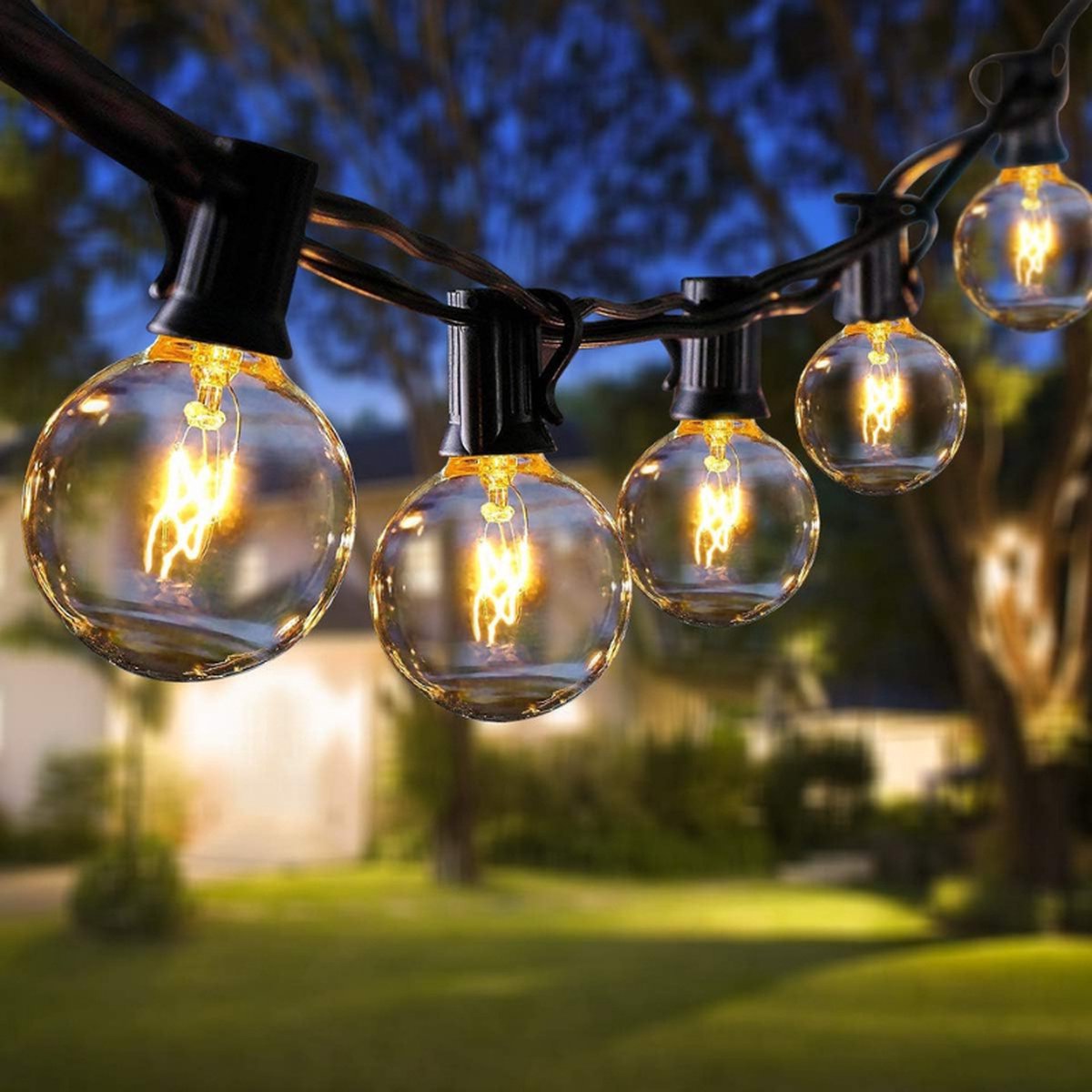 Lichtsnoer Voor Buiten 11 m 30 G40 Lampen + 5 Reservelampen Weerbestendig Balkon Lichtketting Buiten IP44 Waterdicht Voor Binnen en Buiten Tuin Terras Bruiloften Feesten Energieklasse G