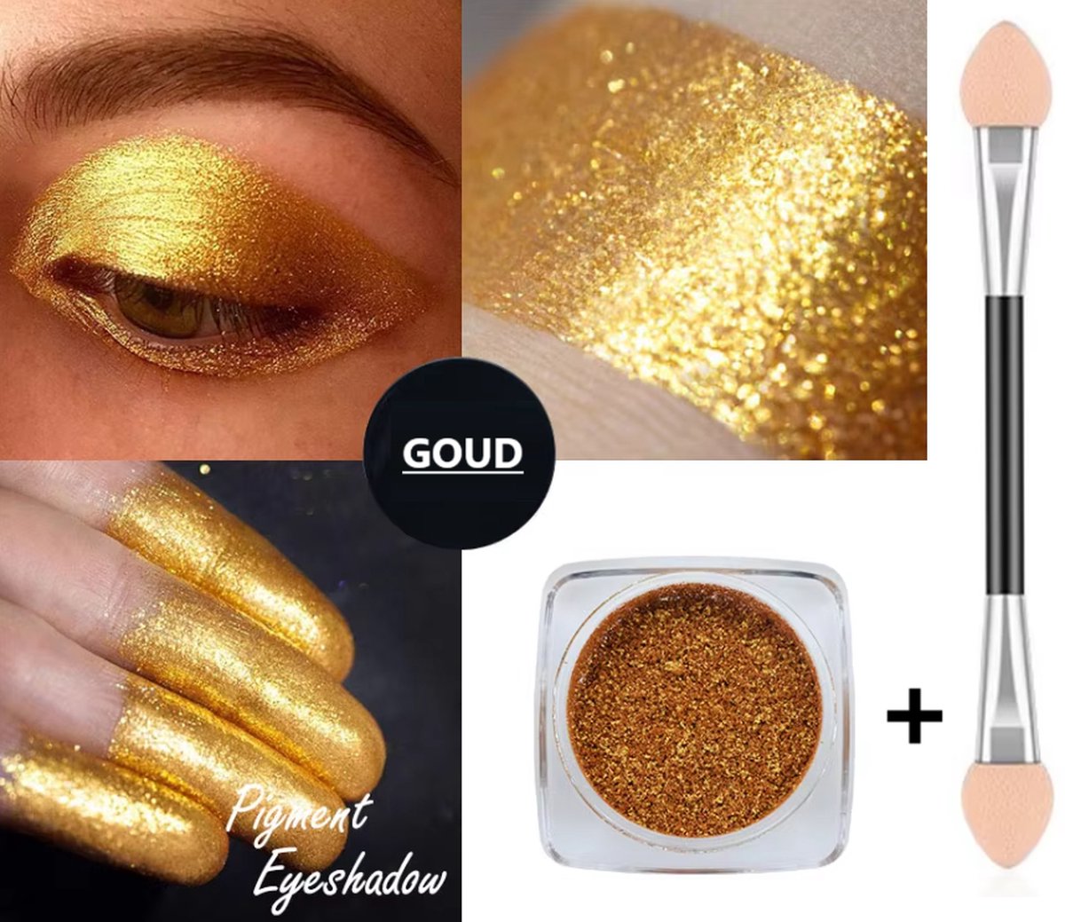 Goedkoopste Oogschaduw Goud | Potje | 50 Gram | Gratis Oogschaduw Kwastje