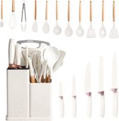 Coffret Ustensiles De Cuisine Berglander 38 Pièces - Tête Silicone Antiadhésif, Manche Inox Et Rangement