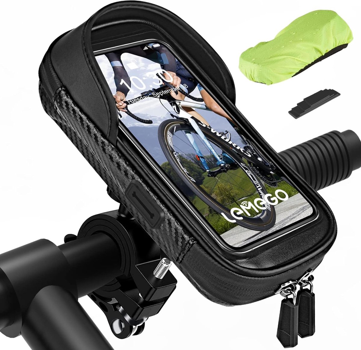 fietstas + bagagedrager - fietstas - 7 inch - 20,5L x 11B x 6H centimeter - zwart