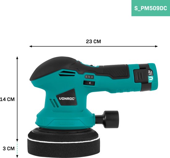 Polisseuse Excentrique 125 Mm Sur Batterie - Kit Voiture Avec 2 Batteries - 2500-5500 Tr/min