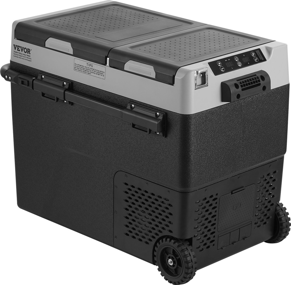 VEVOR Draagbare Autokoelkast Met Vriesvak, Koelboxcompressor, 58 Liter, Dubbele Zone