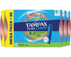 Tampax Tampons Pearl Compak Super Applicator - 144 stuks