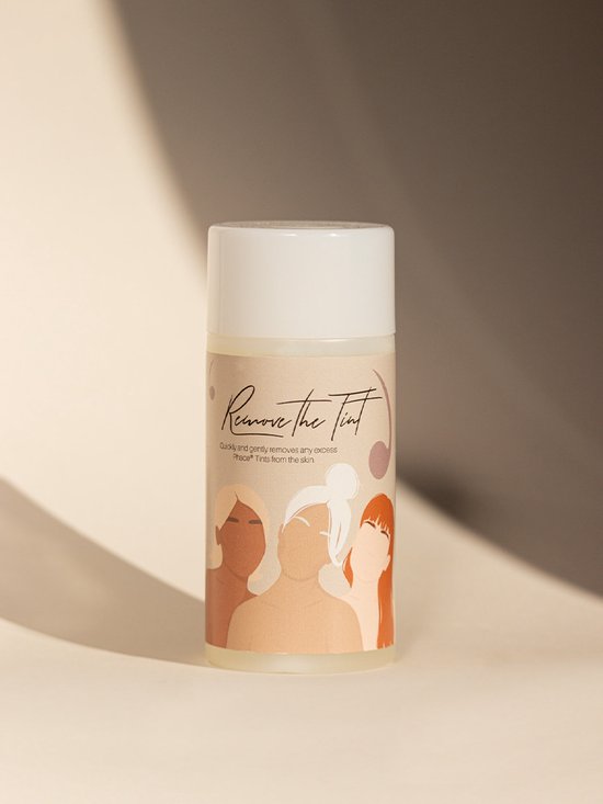 Fles Phace Tint Remover met illustraties van drie vrouwenhoofden.