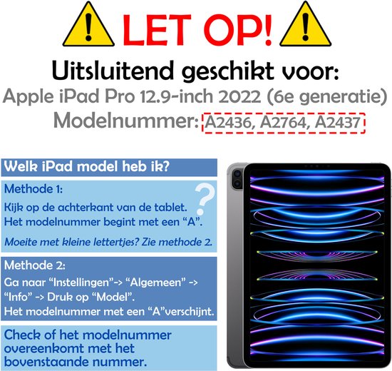 Étui adapté pour iPad Pro 2022 (12,9 pouces) Étui de Luxe avec protecteur d'écran - Étui adapté pour iPad Pro 12,9 pouces (2022) - Vert foncé