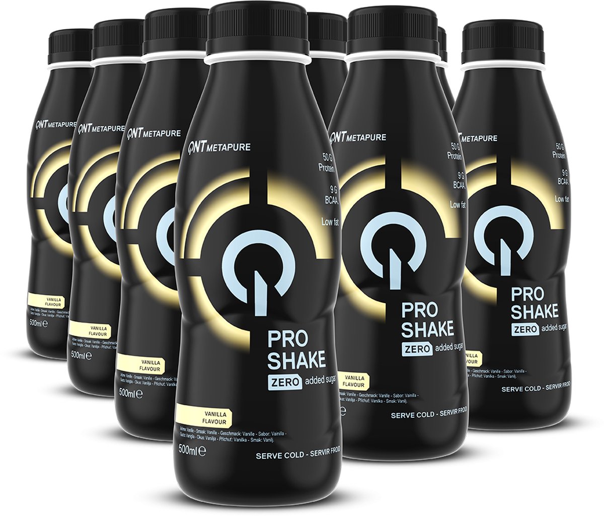 Goedkoopste QNT Pro Shake | Eiwitshake kant en klaar 12 x 500 ml | Vanille smaak