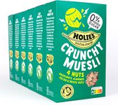 Holie's Crunchy Muesli 4 Nuts 6x 400gr - ontbijtgranen - suikervrij - gezond - vegan
