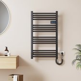 Bol.com EMKE Elektrische Handdoekradiator - Met Smart Thermostaat - Mat Zwart - 96x54 cm - 500W - Badkamer Radiator - Elektrisch... aanbieding